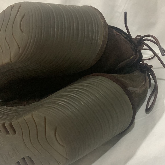 FLY London Brown Suede Ankle Boots Tie Yebi - Picture 7 of 8